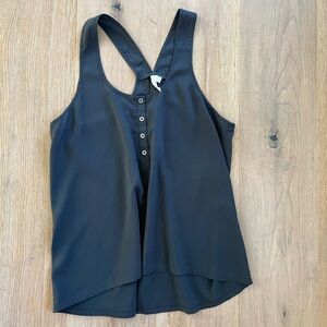 Frenchi Women's Gray Sleeveless Top Racerback Size Medium with Buttons